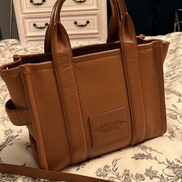 The Micro Leather Tote Argan Oil